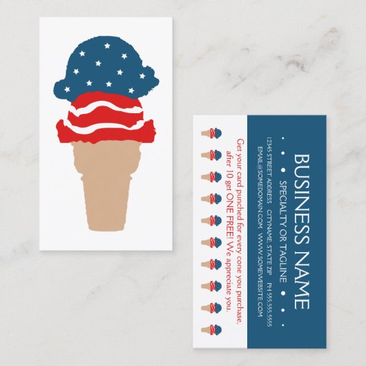 星縞アイスクリームロイヤリティパンチカード ロイヤリティカード (正面/裏面)