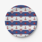 星航海のと縞模様 ペーパープレート (正面)