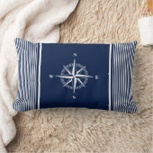 星航海のストライプの付き青航海の枕 ランバークッション (ブランケット)