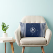 星航海のストライプの付き青航海の枕 ランバークッション (椅子)