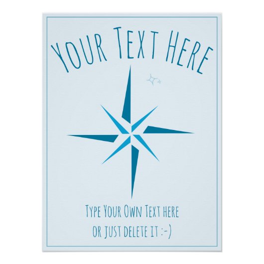 星航海の。コンパスバラ。セーラーギフトテンプレート ポスター (正面)