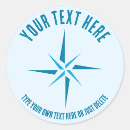 星航海の。コンパスバラ。セーラーギフトテンプレート ラウンドシール