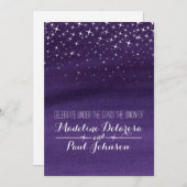 星色彩の鮮やか夜空スター結婚式招待状 招待状 (正面/裏面)