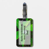 星花と白い野草の抽象芸術 ラゲッジタグ (裏面縦)