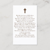 星葬祭記念祈りの言葉フォトカード 名刺 (裏面)