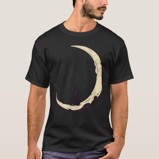 星見猫三日月星時計オリオン座 Tシャツ (正面)