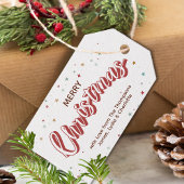 星赤と白付きクリスマスシンプルクリスマス ギフトタグ