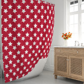 星赤と白 シャワーカーテン
