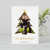 星輝く |クリスマス応援写真 箔シーズンカード (立ち正面)