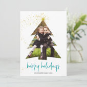 星輝く |ハッピーホリデー写真 シーズンカード (スタンド正面)