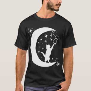 星遊の月明かりの猫 Tシャツ