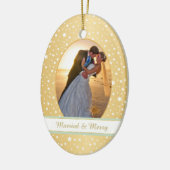 星金ゴールドフレーム初めてのクリスマス結婚ズ セラミックオーナメント (左)