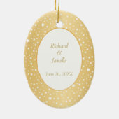 星金ゴールドフレーム初めてのクリスマス結婚ズ セラミックオーナメント (裏面)