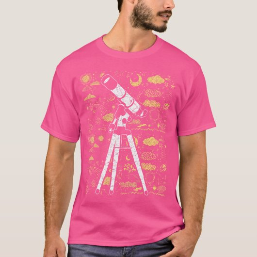 星銀河系望遠鏡宇宙月惑星星アストロ Tシャツ (正面)