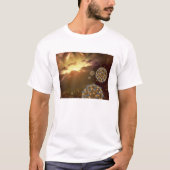星間に浮いているバッキーボール宇宙 Tシャツ (正面)