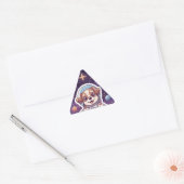 星間の足 – かわいい宇宙犬in冒険 三角形シール (封筒)