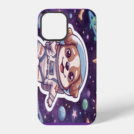 星間の足 – かわいい宇宙犬in冒険 iPhoneケース (裏面)