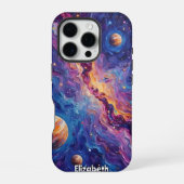 星間渦巻き:惑星の風景 iPhoneケース (裏面)