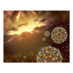 星間空間で浮かぶBuckyballs フォトプリント