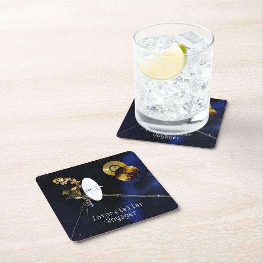 星間航海の宇宙船 スクエアペーパーコースター (インサイチュ)