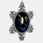 星間航海の宇宙船 スノーフレークピューターオーナメント (左)