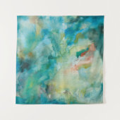 星間|のティール（緑がかった色）の青空 タペストリー (正面(横))