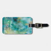 星間|のティール(緑がかった色)の青空 ラゲッジタグ (正面横)