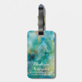 星間|のティール(緑がかった色)の青空 ラゲッジタグ (裏面縦)