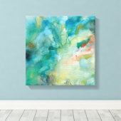 星間 |ティール（緑がかった色）ブルースカイ キャンバスプリント (インサイチュ (ウッドフロア))