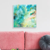 星間 |ティール（緑がかった色）ブルースカイ キャンバスプリント (インサイチュ (リビング))