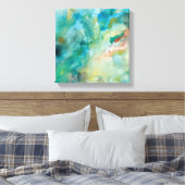 星間 |ティール（緑がかった色）ブルースカイ キャンバスプリント (インサイチュ (寝室))
