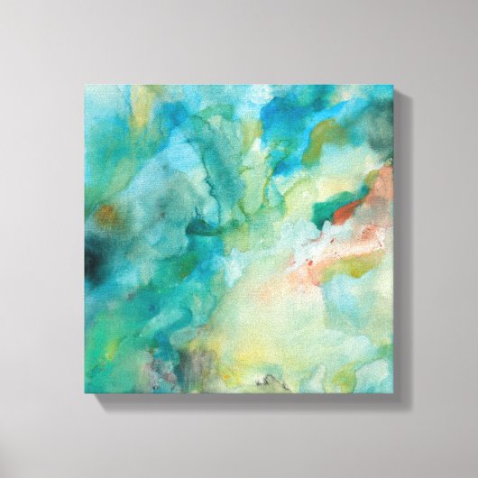 星間 |ティール（緑がかった色）ブルースカイ キャンバスプリント (正面)