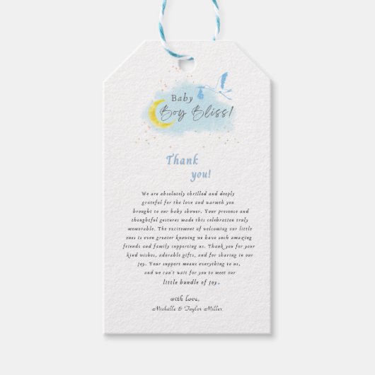 星降るような幸せをあなたに 特別な贈り物 金星の赤ちゃん男の子 ギフトタグ (正面)