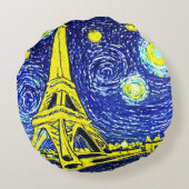 星降る夜のパリ フランス ラウンドクッション (裏面)