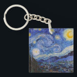 『星降る夜:聖レミの村』（Vincent Van Gogh作） キーホルダー<br><div class="desc">1889年。ヴィンセント・ヴァン・ゴッホは、フランスのサン・レミ・ド・プロヴァンスにあるサン・ポール・ド・モースローム精神病院の患者である。彼は精神疾患に苦しんでおり、医師は彼に屋内で過ごし、絵を描くのを避けるよう助言している。しかし、ヴァン・ゴッホは創造する衝動に抗うことができず、周囲の風景や人々を描いて日々を過ごしている。 ある夜、ヴァン・ゴッホは嵐に起こされる。窓の外を見ると、空は色とりどりの炎で満たされている。彼はその光景の美しさに打たれ、絵に描くことにした。彼はイーゼルに向かって、制作を始める。 ヴァン・ゴッホは、うねる雲、暗い松の木、きらきらと光る星々を捉え、数時間にわたって絵を描いた。彼はあまりに制作に集中していたので、時間の経過に気づかなかった。ついに完成した時、彼は疲れ果てていたが、感動で高揚していた。 ヴァン・ゴッホの「ライン川の星夜」は、彼の最も有名な作品の一つである。これは色彩と動きの傑作であり、他のどの絵画も及ばない夜空の美しさを捉えている。 ヴァン・ゴッホは生涯を通して絵を描き続け、数多くの傑作を生み出した。しかし、「ライン川の星夜」は、彼の最も愛された作品の一つである。これは彼の才能と彼の強さを証明するものであり、今も世界中の人々を感動させ続けている。 この作品は、1927年1月1日以前に出版（または米国著作権局に登録）されたため、米国でパブリックドメインとなっている。</div>