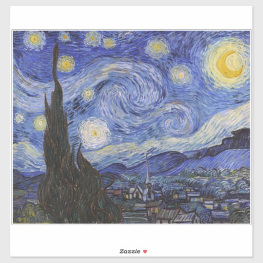 『星降る夜:聖レミの村』（Vincent Van Gogh作） シール (シート)