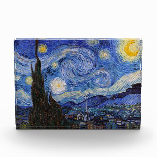 『星降る夜:聖レミの村』（Vincent Van Gogh作） フォトブロック (正面)