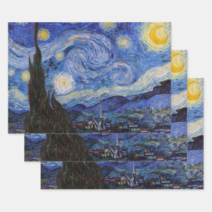 『星降る夜:聖レミの村』（Vincent Van Gogh作） ラッピングペーパーシート