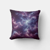 星雲とエーテル模様のデジタルアートを描く クッション (正面)