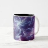 星雲とエーテル模様のデジタルアートを描く ツートーンマグカップ (正面右)
