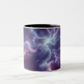 星雲とエーテル模様のデジタルアートを描く ツートーンマグカップ (中央)