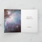 星雲のオリオンの天文学の茶色がかった鋼色のベージュ空は主演します サンキューカード (内部)