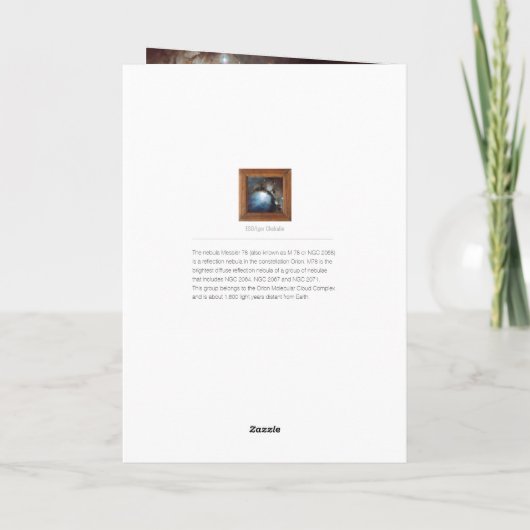 星雲のオリオンの天文学の茶色がかった鋼色のベージュ空は主演します サンキューカード (裏面)