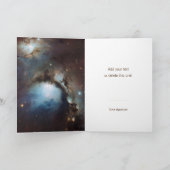 星雲のオリオンの天文学の茶色がかった鋼色のベージュ空は主演します サンキューカード (内部)