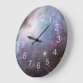 星雲のオリオンの天文学の茶色がかった鋼色のベージュ空は主演します ラージ壁時計 (傾斜)