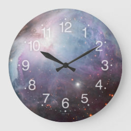星雲のオリオンの天文学の茶色がかった鋼色のベージュ空は主演します ラージ壁時計