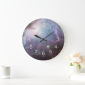 星雲のオリオンの天文学の茶色がかった鋼色のベージュ空は主演します ラージ壁時計 (ホーム)