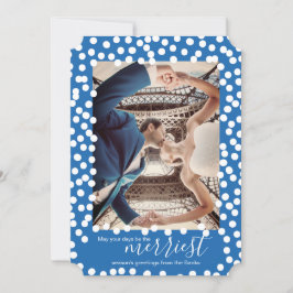 星雲の上の大きな雪のドット青、クリスマスカード シーズンカード