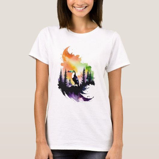 星雲の中のトゥーカン Tシャツ (正面)