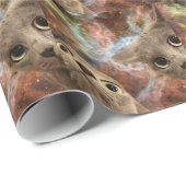星雲の前の宇宙の2匹の灰色猫 ラッピングペーパー (ロールコーナー)